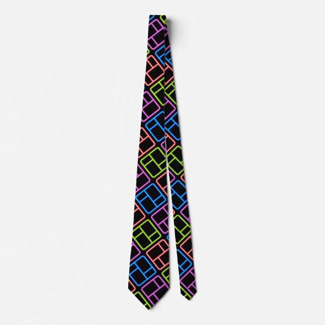 Very Cool and Colourful Shapes Tie (Front)