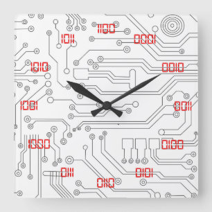 Very Cool and Creative Binary System Square Wall Clock
