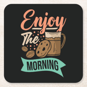 Very Cool and Cute Coffee or Java Square Paper Coaster