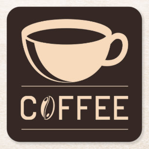 Very Cool and Cute Coffee or Java Square Paper Coaster