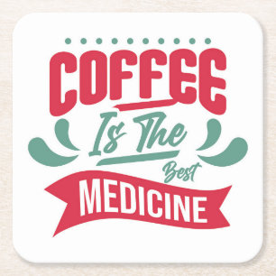 Very Cool and Cute Coffee or Java Square Paper Coaster