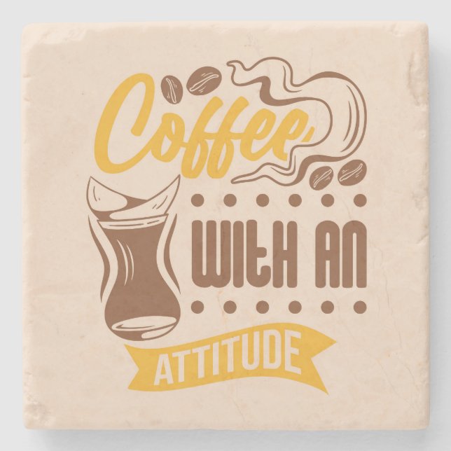Very Cool and Cute Coffee or Java Stone Coaster (Front)