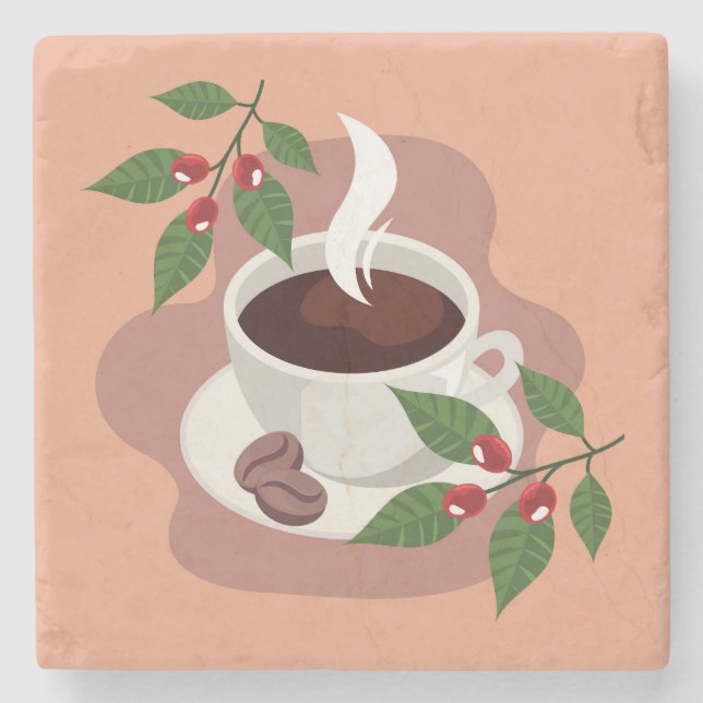 Very Cool and Cute Coffee or Java Stone Coaster (Front)
