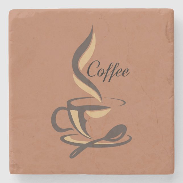 Very Cool and Cute Coffee or Java Stone Coaster (Front)