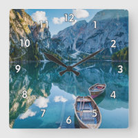 Very Cool Canoes on the Lake with Mountains