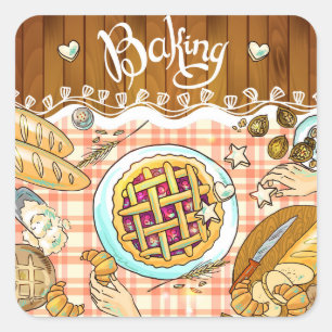 Very Cool Cartoon Baking Pie Sticker Set