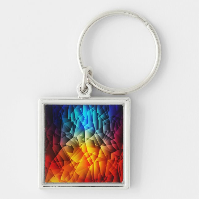 Very Cool Colorful Abstract Shapes Key Chain (Front)
