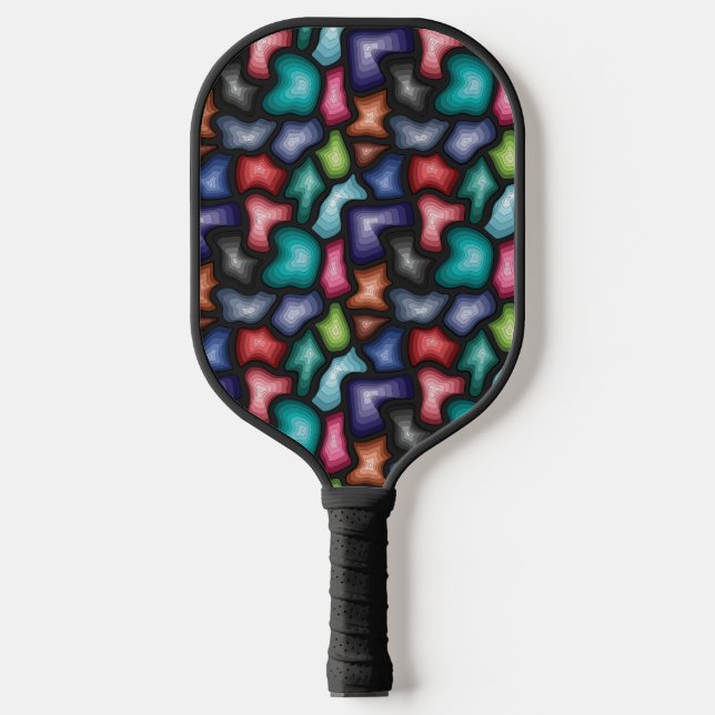 Very Cool Colourful Abstract Design Pickleball Paddle (Front)