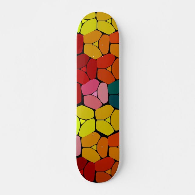 Very Cool Colourful Abstract Shapes Skateboard (Front)