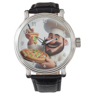 Very Cool & Colourful Pizza Guy with Pizza Watch
