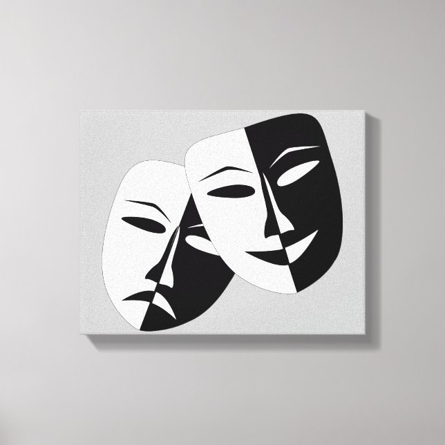 Very Cool Comedy and Tragedy Theatre Masks Canvas Print (Front)