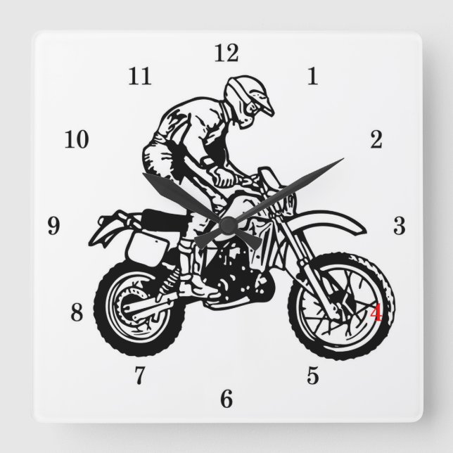 Very Cool Dirt Bike Wall Clock (Front)