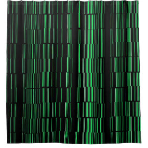 Very Cool Modern Green Striped Shower Curtain