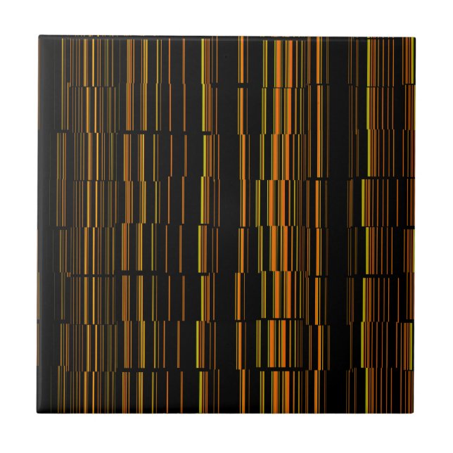 Very Cool Modern Orange Striped Tile (Front)