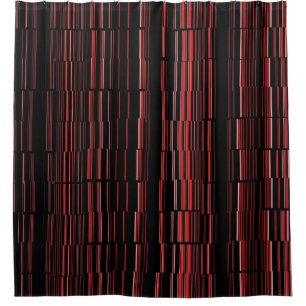 Very Cool Modern Red Striped Shower Curtain