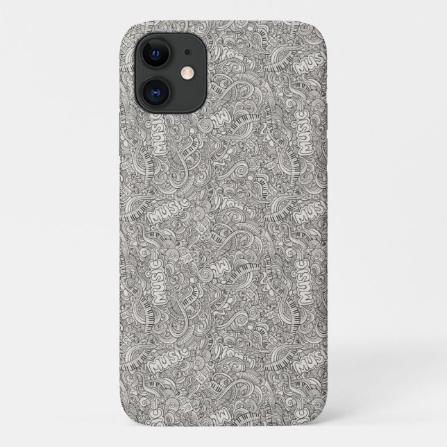 Very Cool Music Pattern iPhone Case (Back)