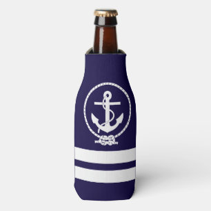 Very Cool Nautical Anchor Pattern Bottle Cooler