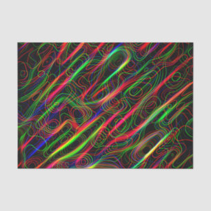 VERY COOL Neon Multicolored Curved Lines Tissue Paper