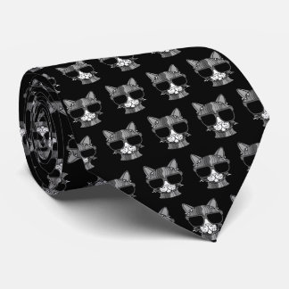 Very Cool Rainbow Cat with Sunglass Pattern    Tie