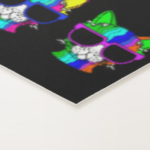 Very Cool Rainbow Cat with Sunglass Pattern   Yoga Mat