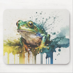 Very Cool Semi-Abstract Frog Painting Mouse Pad