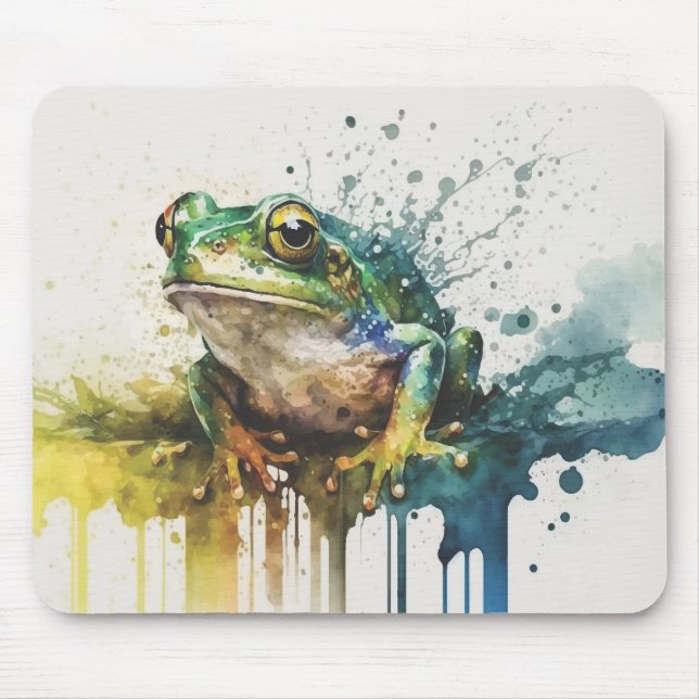 Very Cool Semi-Abstract Frog Painting Mouse Pad (Front)