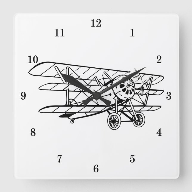 Very Cool Tri-Wing Airplane Wall Clock (Front)