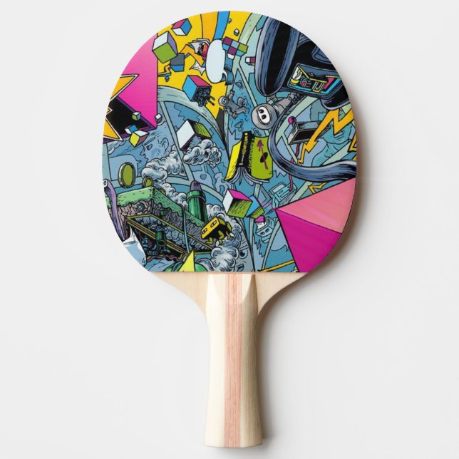 Very Cool Video Game Graffiti Ping Pong Paddle (Front)