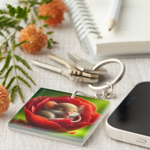 Very Cute Baby Mouse Sleeping Key Ring