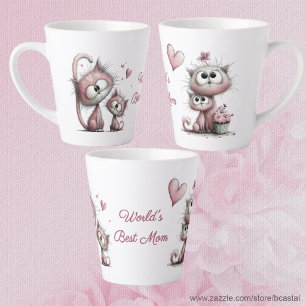 Very Cute Cats Illustrations Latte Mug
