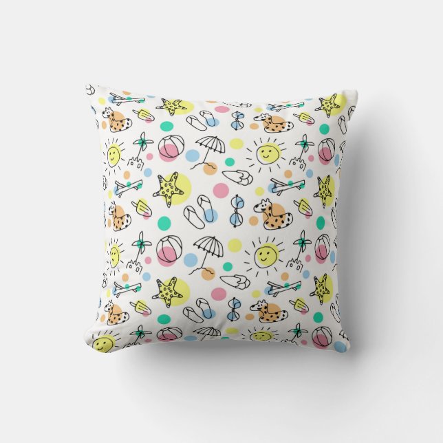 Very Cute Children's Doodle Cushion (Front)