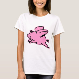 Very Cute Flying Pink Pig T-Shirt