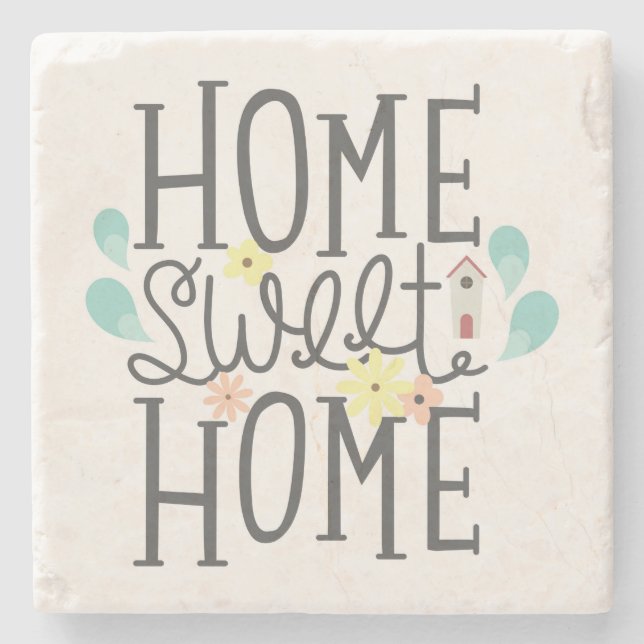 Very Cute Home Sweet Home Stone Coaster (Front)
