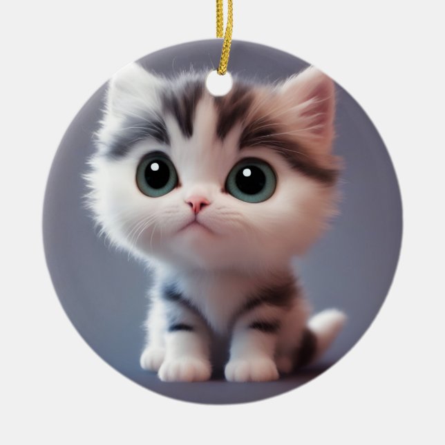 Very cute kitten ceramic tree decoration (Front)