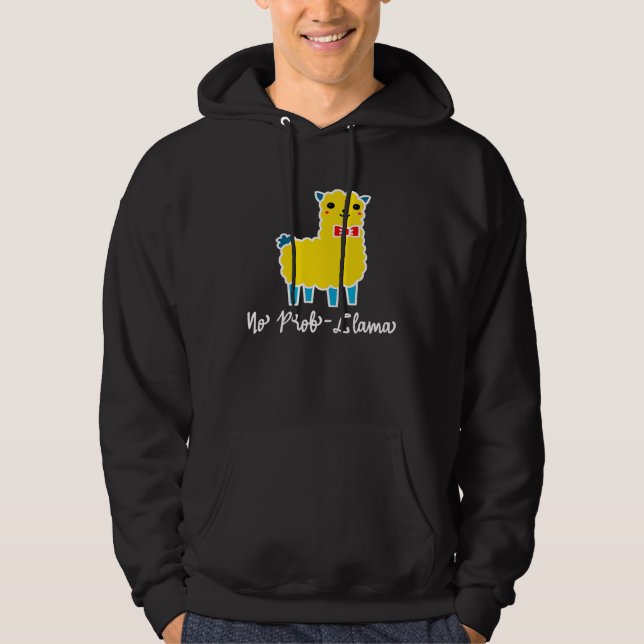 Very Cute Llama No Prob Llama Hoodie (Front)