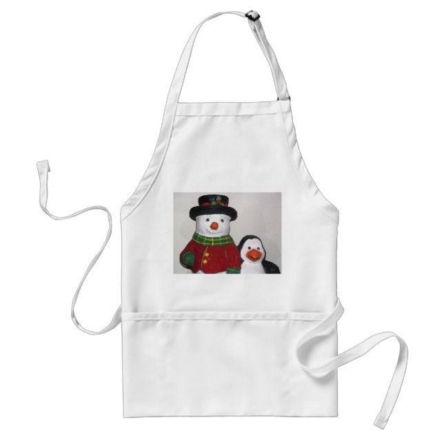 Very Cute Snowman and Friend Apron (Front)