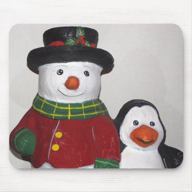 Very Cute Snowman and Friend Mouse Pad (Front)