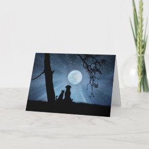 Very Cute Winter Solstice Dog and Cat Blessings Card