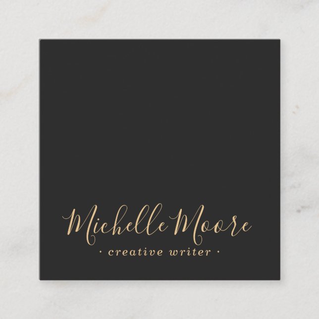 Very dark grey elegant minimalist professional square business card (Front)