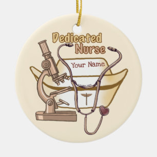 Very dedicated nurse  ceramic tree decoration