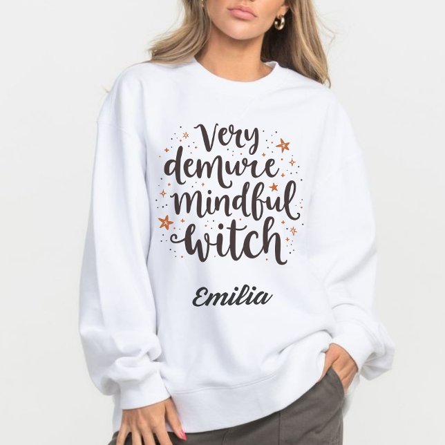 Very Demure, Mindful Witchy Custom Name Halloween T-Shirt (Creator Uploaded)