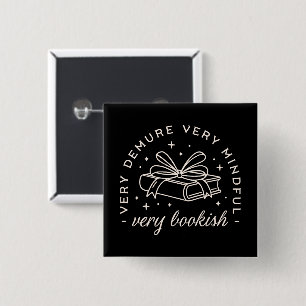 Very demure very mindful book lover 15 cm square badge