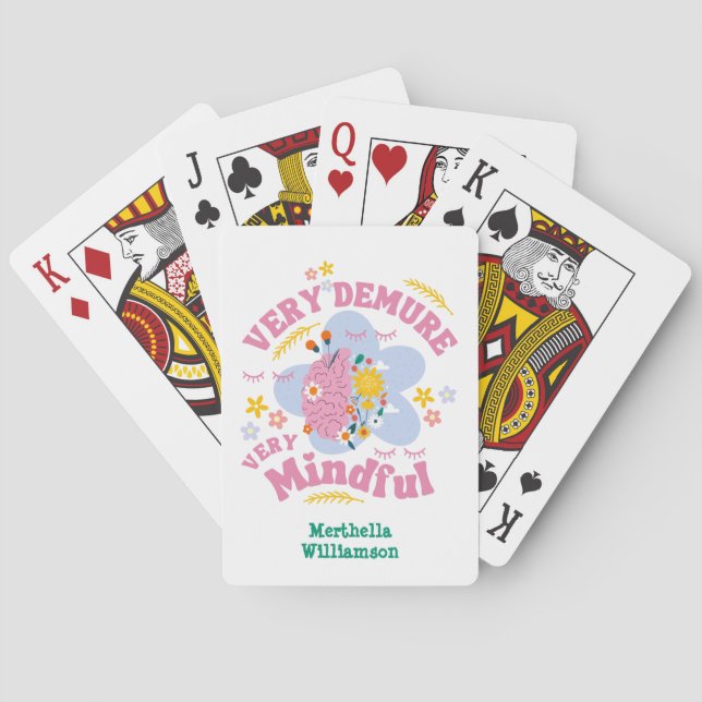 VERY DEMURE VERY MINDFUL Floral Well-Being Playing Cards (Back)