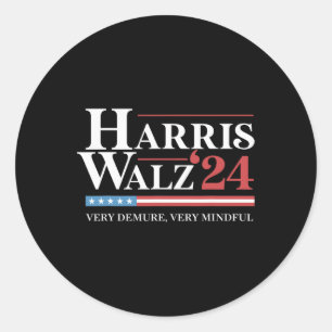Very Demure Very Mindful Kamala Harris Wheimer 202 Classic Round Sticker