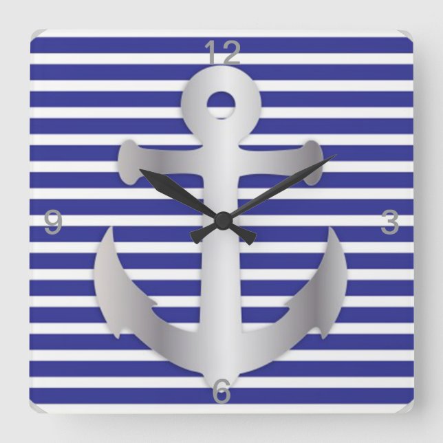 Very Elegant and beautiful Nautical theme Square Wall Clock (Front)