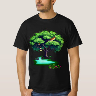 Very elegant natural  tree and birds nature T-shir T-Shirt