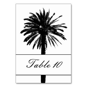 Very elegant palm tree wedding table number cards