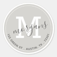 Very Elegant | Return Address Monogram Sticker