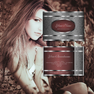 Very Elegant Snake Pattern Chrome Silver Effect Business Card