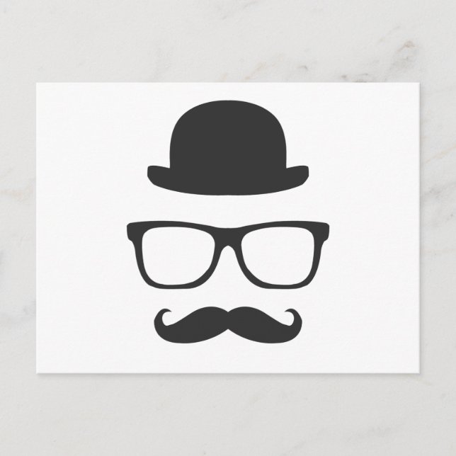 Very English Moustache Postcard (Front)